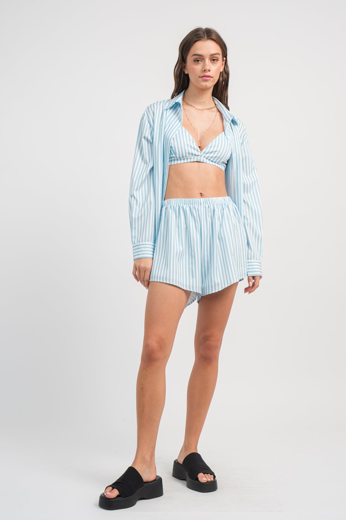 5284 | Relaxed Fit Striped Shirt & Shorts $27.50 Unit